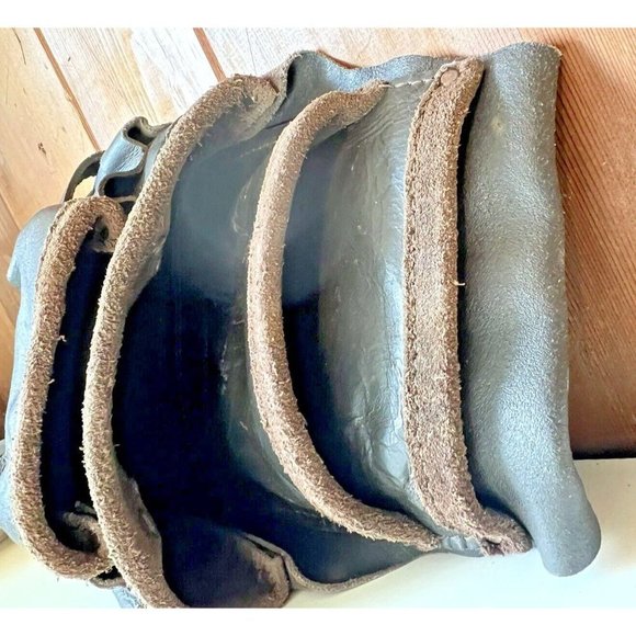 Construction Tool Nail Belt Pouch Premium Leather 12 Pocket Vintage - Picture 3 of 4